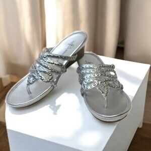 6337/571 Bmakowsky Silver Sandals - Size 7 Med